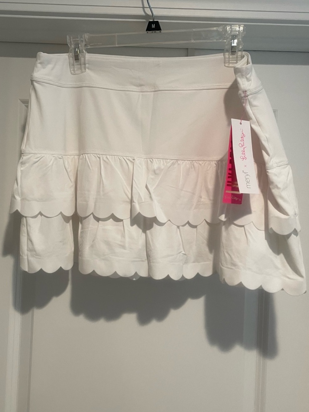 NWT Lilly Pulitzer Mesha Scallop Skort, White, XL